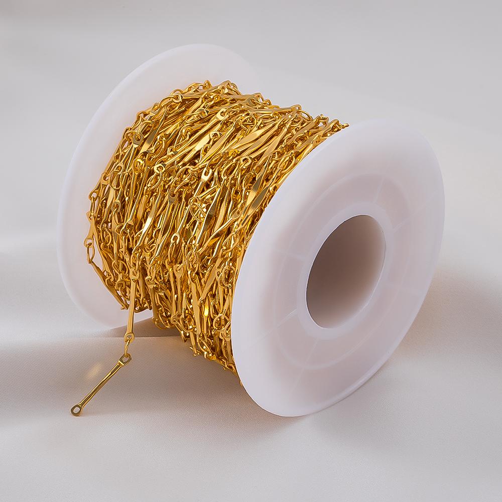 5M 2M 1M 0.5M Flat Stick Line Basic Link Chain Bracelet Necklace Copper Chains Clothing Decorative Chain for DIY Jewelry Making