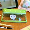 Transparent High Capacity Pencil Case Minimalist Style Student Pencil Pouch Multi Layer Cartoon Stationery Storage Bag