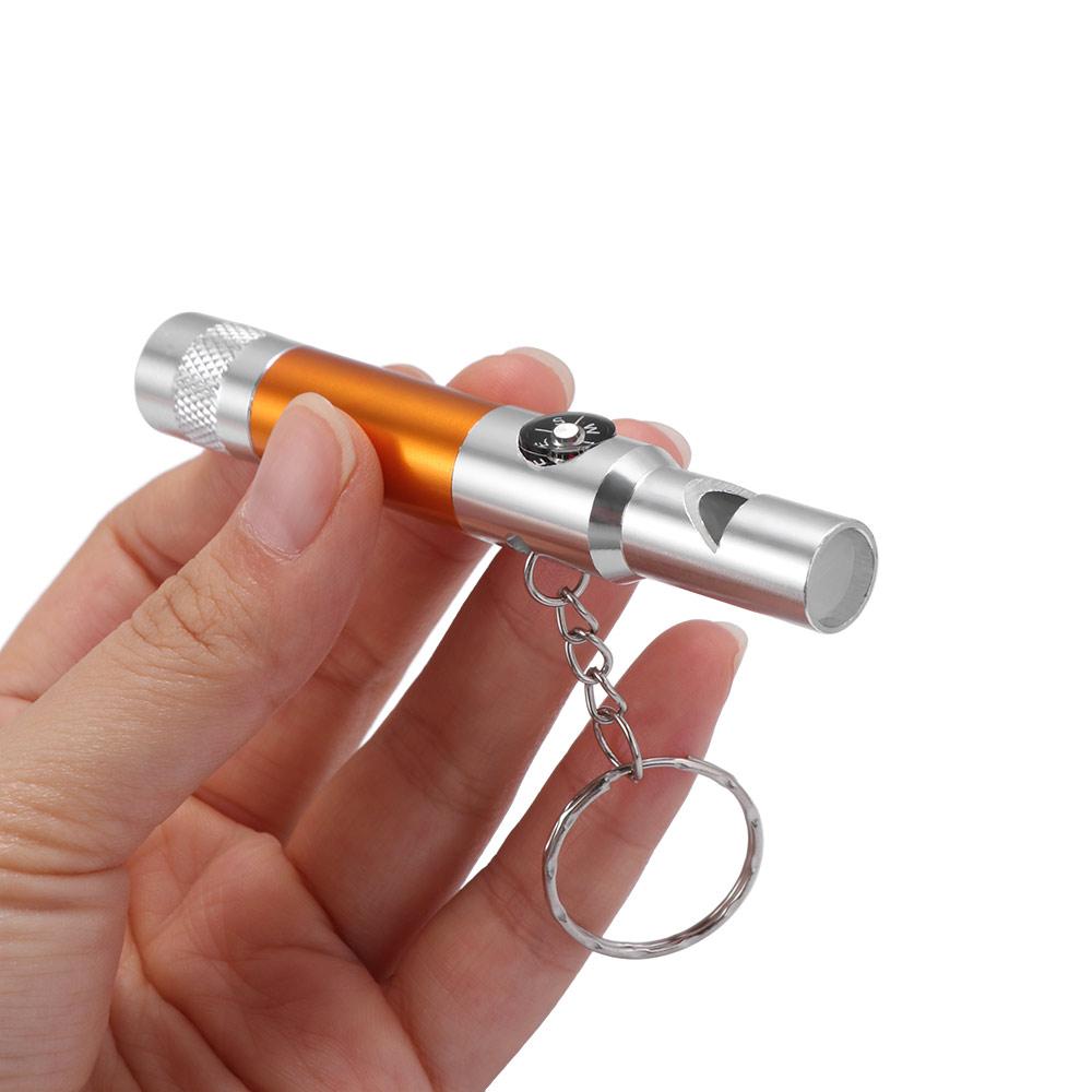 Hot Sale Hiking Tool Outdoor Keychain Portable Climbing Keyring 3-In-1 Whistle Flashlight Compass