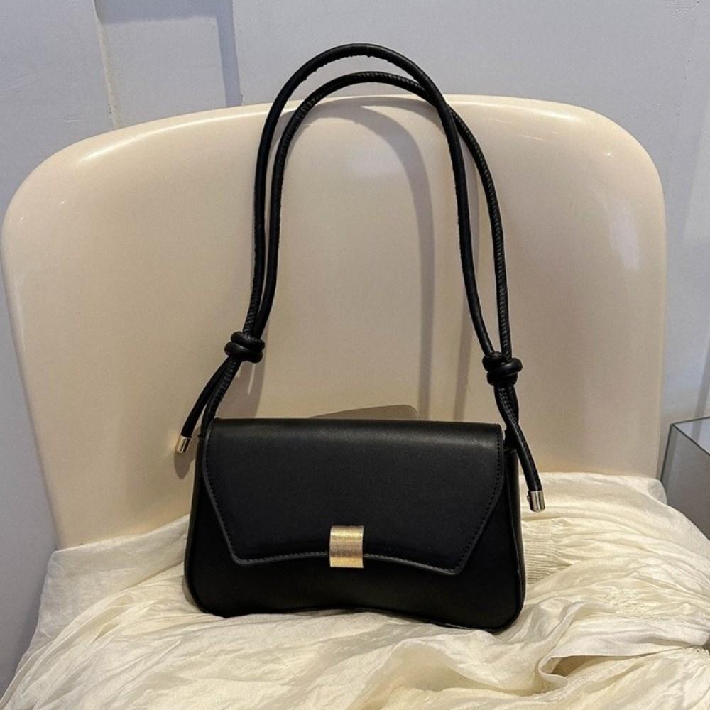 Simple Vintage Style Crossbody Bag Lightweight PU Leather Lady's Handbag Waterproof Solid Color Flap Satchels Holiday Gifts