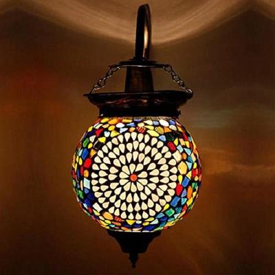 Ball Shaped Glass Wall Lamp for Living  Home Decoration Turkish Lamp (Multicolour, Bulb Not Included