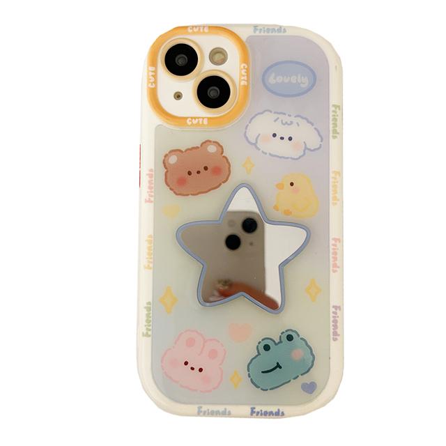 

Противоударный зеркальный чехол Ins Star Love Butterfly Bear для Iphone 13 Pro Max 14 12 11 Xs X Xr 14 Plus с защитой от падения для девочек, чехол для телефона for iphone13(6.1 )