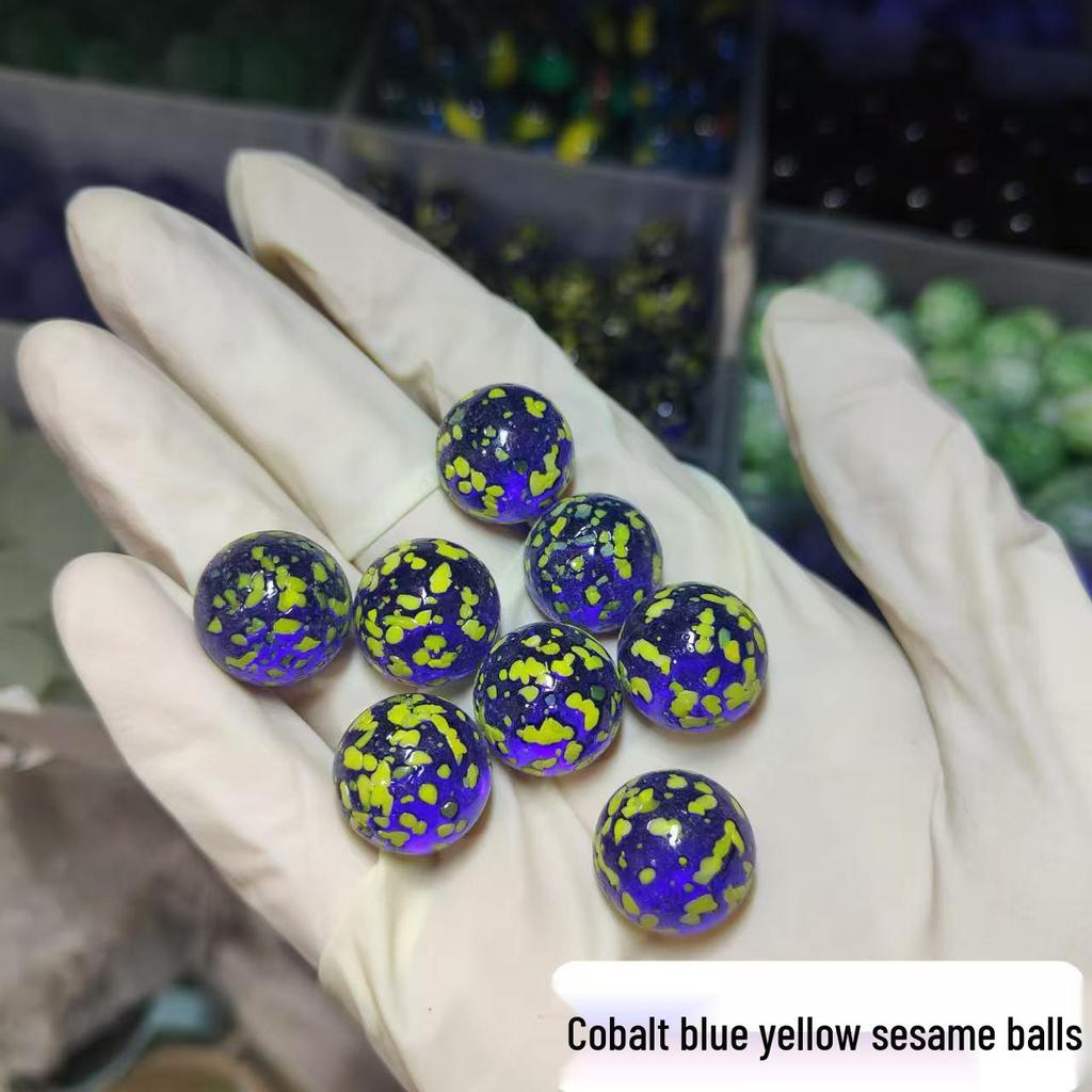 16mm Mixed Checkered Glass Beads & Marbles - Nostalgic Crystal Balls for Kids