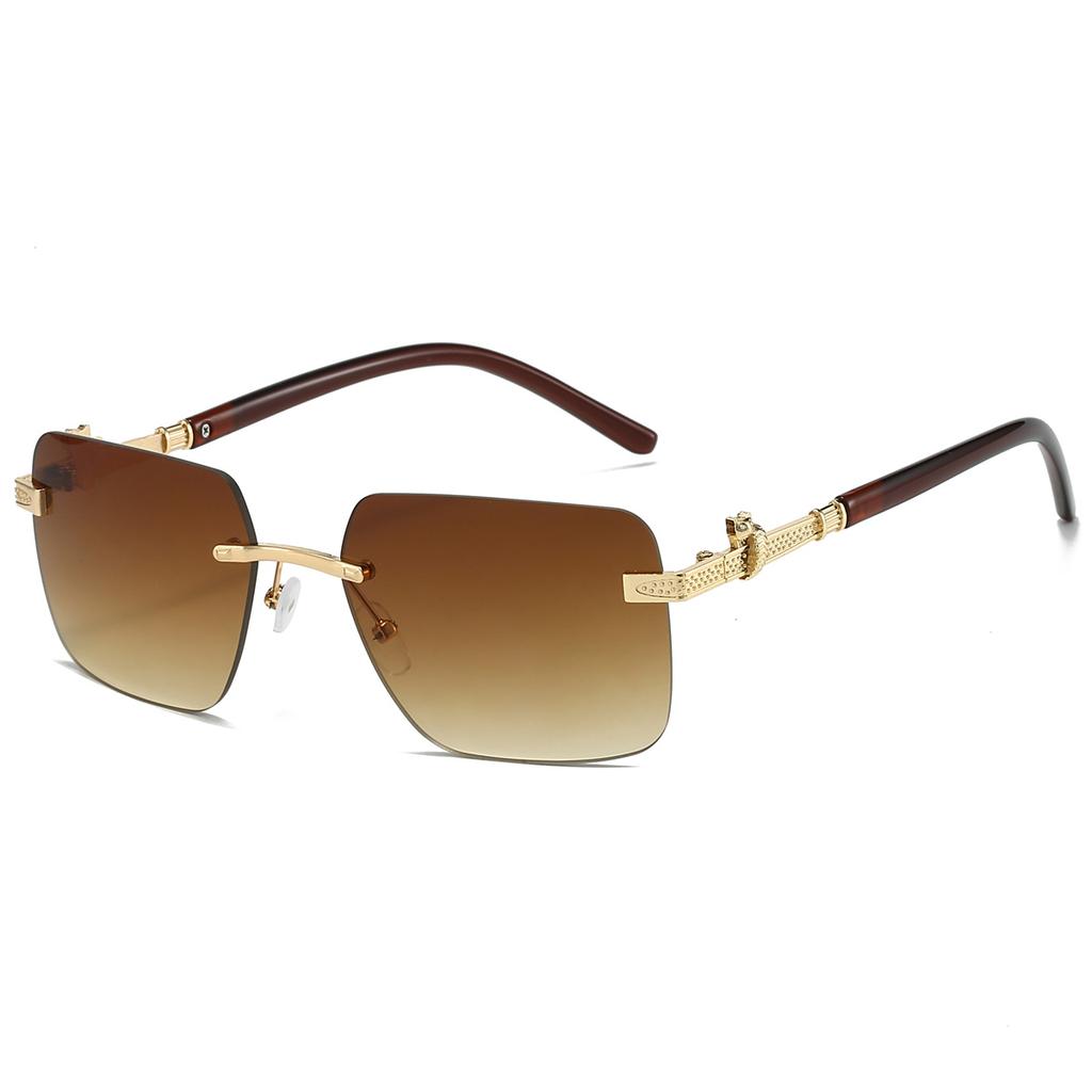 Rimless Square Sunglasses New Fashion Vintage Style Gradient Multi-color Sun Glasses Trendy Stylish Brand Design Shades