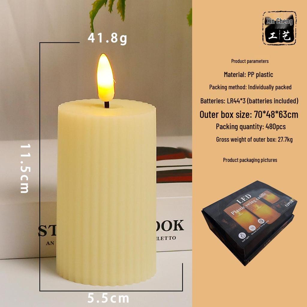 LED Cylinder Candle for Photography Props & Indoor Decor Gifts