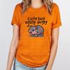 Podskakująca Świnia Moo Deng Nadrukowany Top Modny Pulower Casualowy Wszechstronny T-shirt Damski