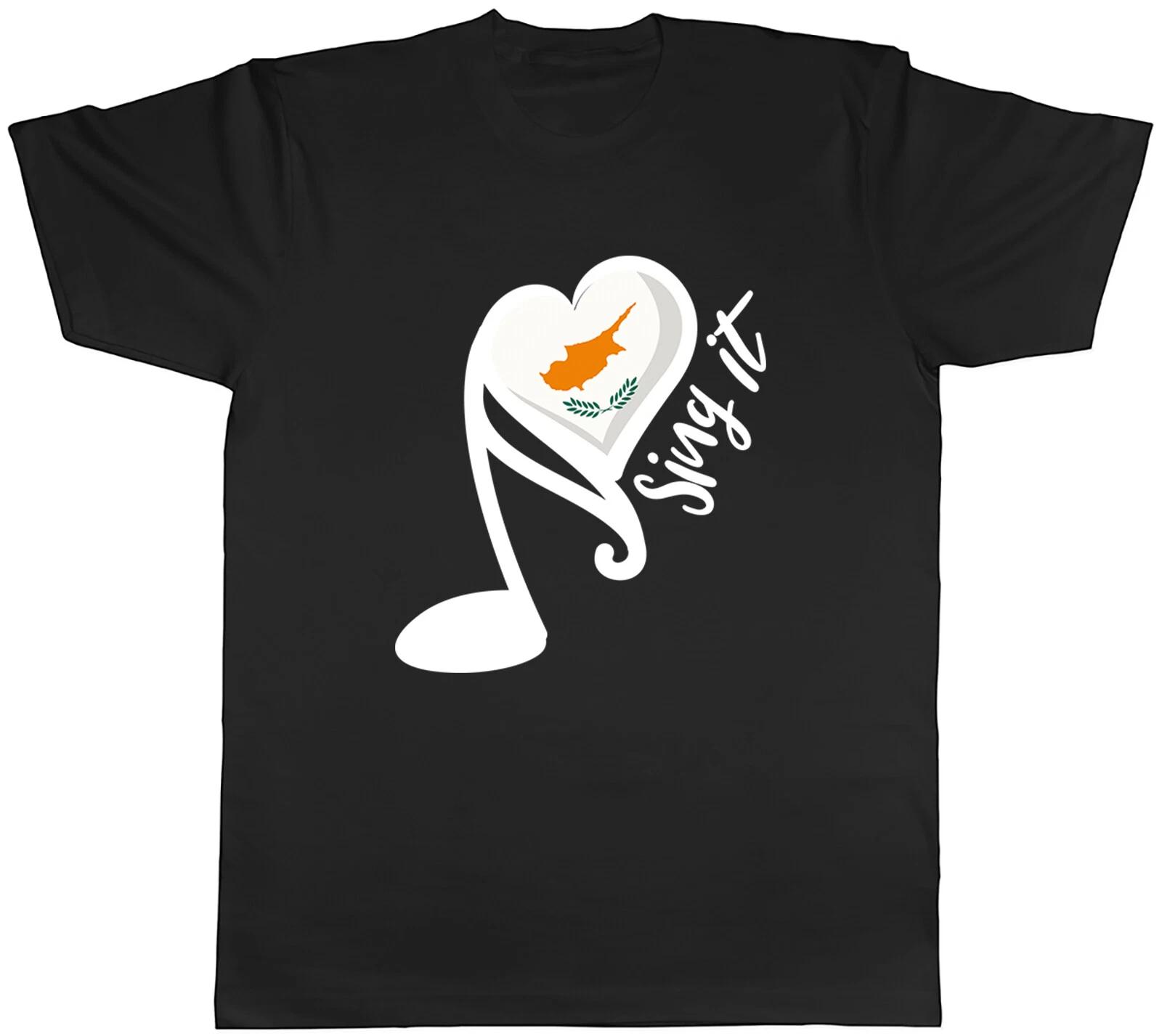 Cyprus Song Contest Mens T-Shirt Music Singing Unisex Tee Gift XL