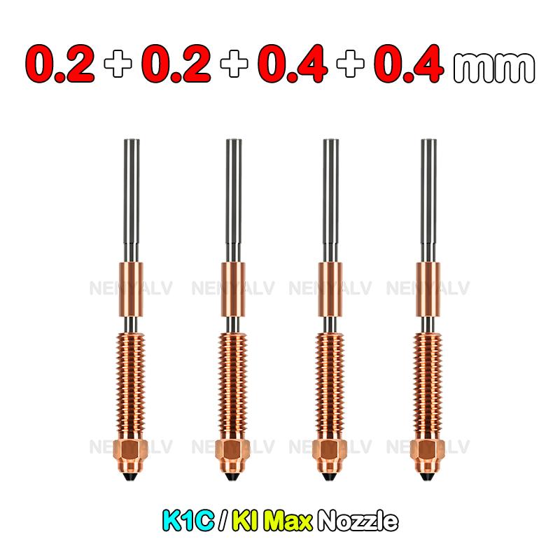 For Creality K1 Max K1C K2 SE Ender-3 V3 Quick-Swap Nozzle 0.2/0.4/0.6/0.8mm Hardened Steel Nozzle Upgraded High-Speed Printing