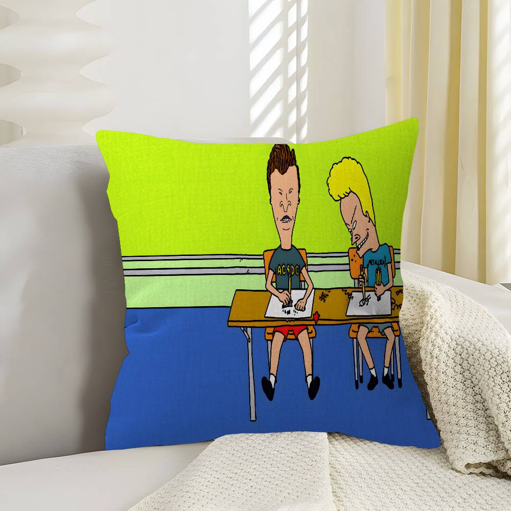 Funny B-Beavis and BUTT-HEAD Pillow Anime Pillow Sofa Bed Head Pillow Cover Cushion Cover 45x45 cm Fashion