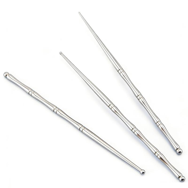 1/3Pc Acupuncture Double Head Face Ear Massage Tool Steel Acupressure Pen Ear & Body Acupoint Probe For Muscle Soothing