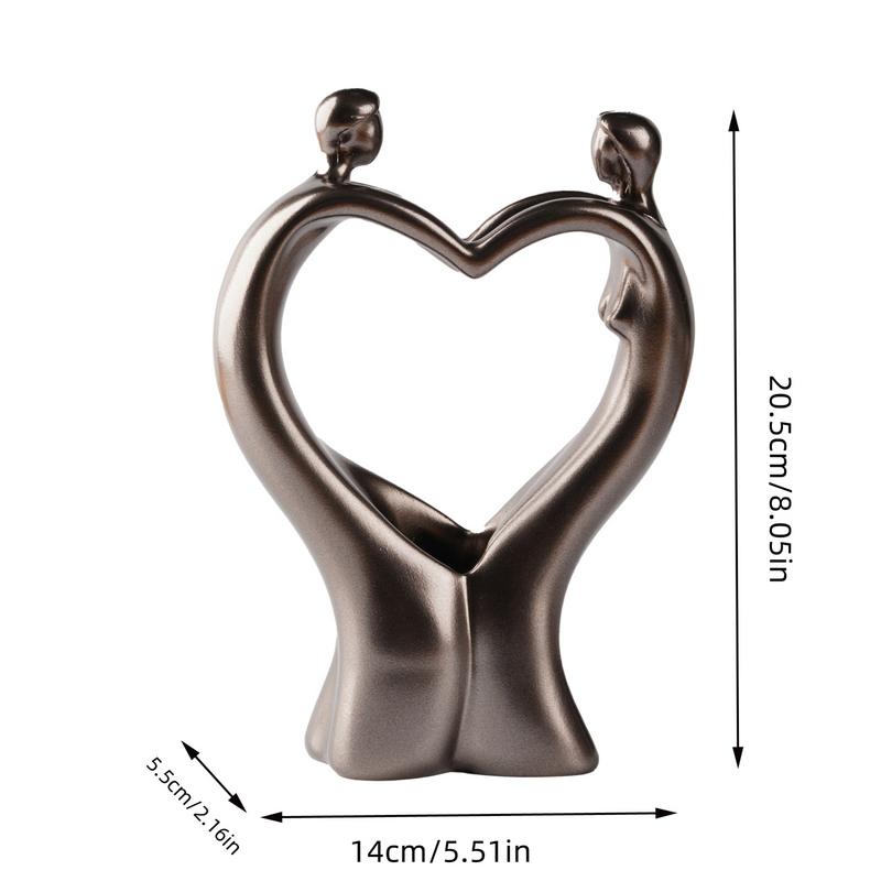 Abstrakt Par Hjärta Staty Hjärta Form Romantisk Staty Skrivbord Hand i Hand Figurer Fotografi Rekvisita Hem Inomhus Ornament För