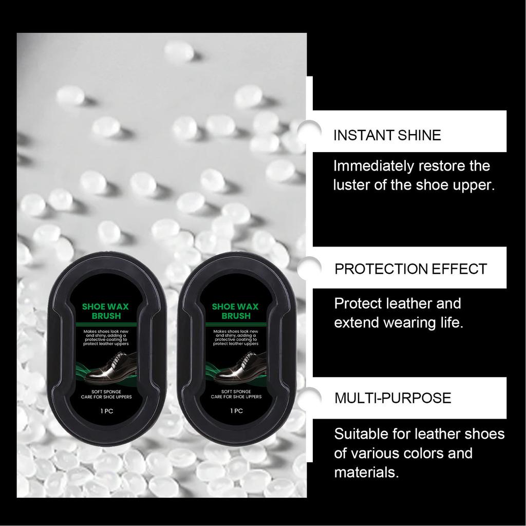 2pcs Shoe Shine Sponge for Boots Furniture Jacket Briefcase Long Lasting Instant Gloss Dirt Removal Shoe Polish Sponge