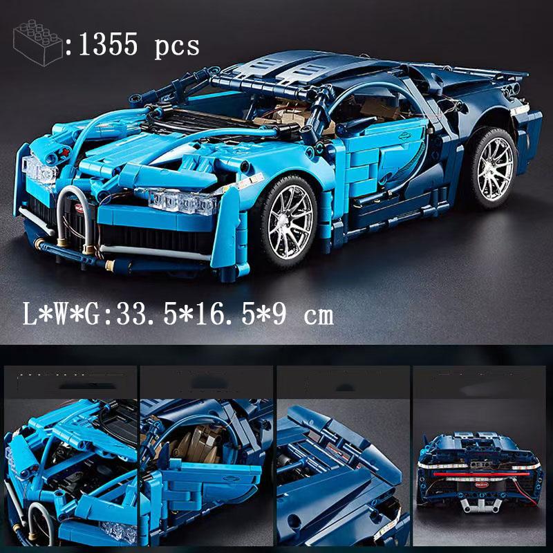 

Technic Super Blue Sports Race Car Block Set Model Bricks Будівельні блоки Різдвяний подарунок для хлопця-хлопця No Box