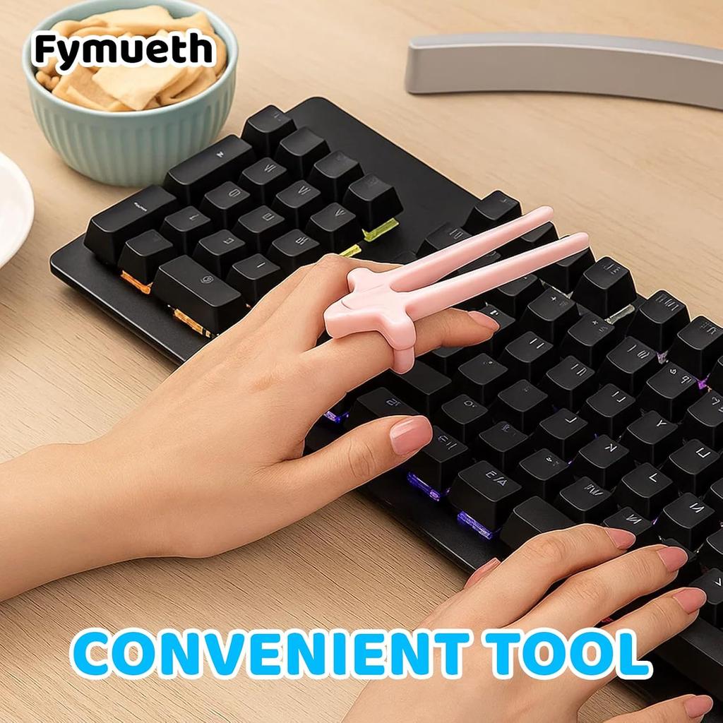 Finger Chopsticks for Snacking, 8 Pack Snack Chopsticks for Clean Hands, Reble Chip Grabbers for Fingers, Includes White, Gray, Black, Pink