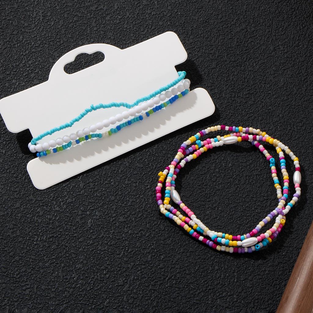 Multicolor Layered Seed Bead Bracelet Set for Women Bohemian Y2K Jewelry Gift