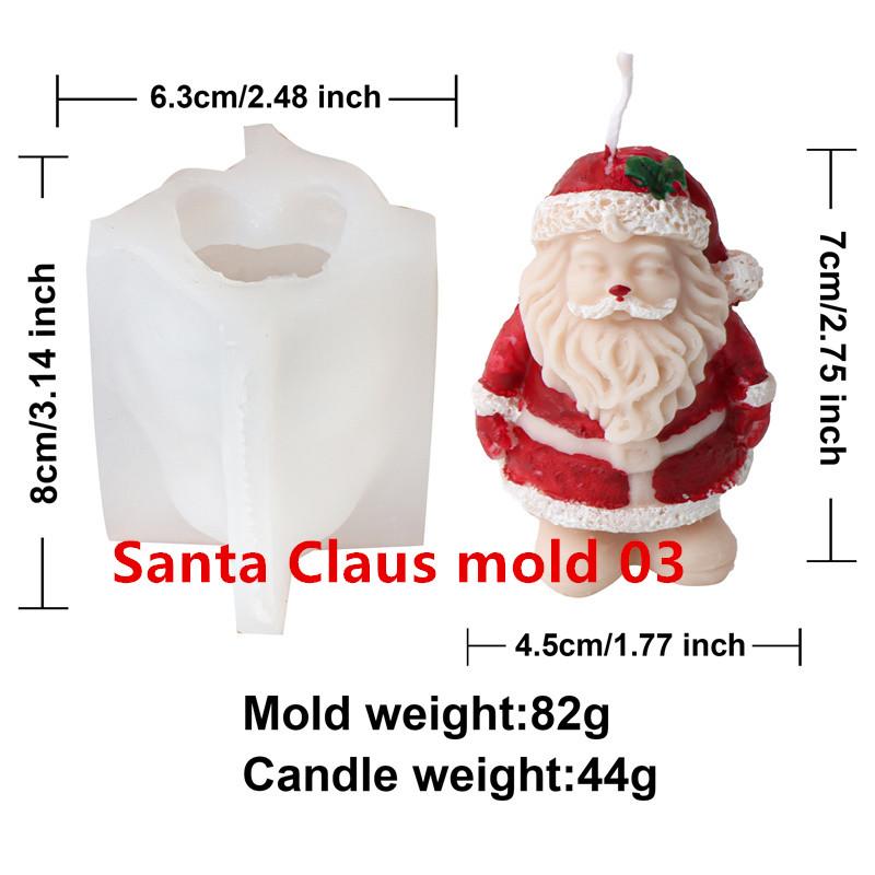 3D Santa Claus Snowman Silicone Candle Mold DIY Creative Christmas Decoration Handmade Home Decoration  Crafts