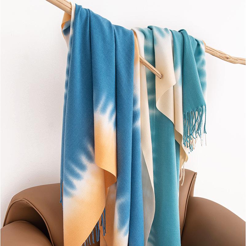 New Autumn and Winter Scarf for Girls A High End Shawl A Faux Cashmere Dopamine Couple's Warm Scarf