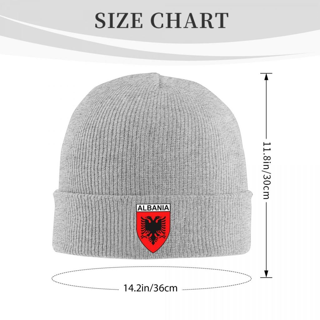 Albania Flag Black Eagle On Red Warm Knitted Cap Winter Knit Bonnet Hat Skullies Beanies Hip Hop Caps for Unisex
