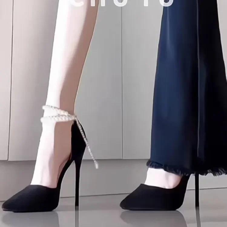 Vintage Designer Spitzschuhe Büro Dame Schlanke Mode Französisch Elegant Partyschuhe Frau High Heel Pumps Komfort Kleiderschuhe