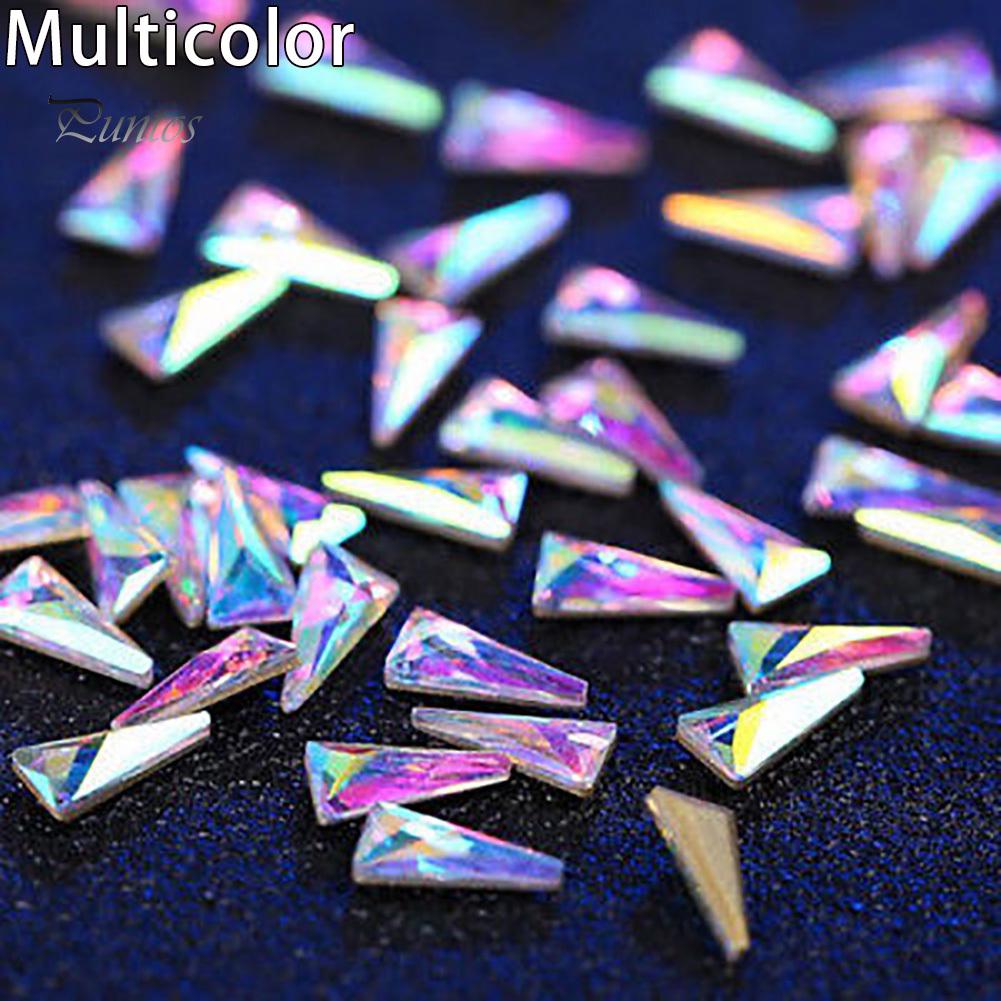 Puntos Nail Art 10Pcs Women Triangle Tip Shiny Rhinestone DIY Decoration Manicure Kit