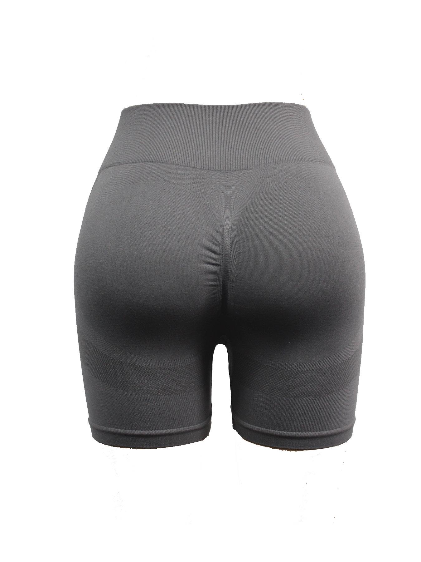 

Solid Color Butt-Lifting Yoga Shorts - Tight-Fit, Abdomen-Reducing Fitness Wear Medium сірий колір