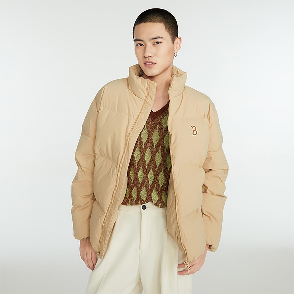 New MLB Down Jacket Unisex Linen Beige Yellow 3ADJB0336-43BGM