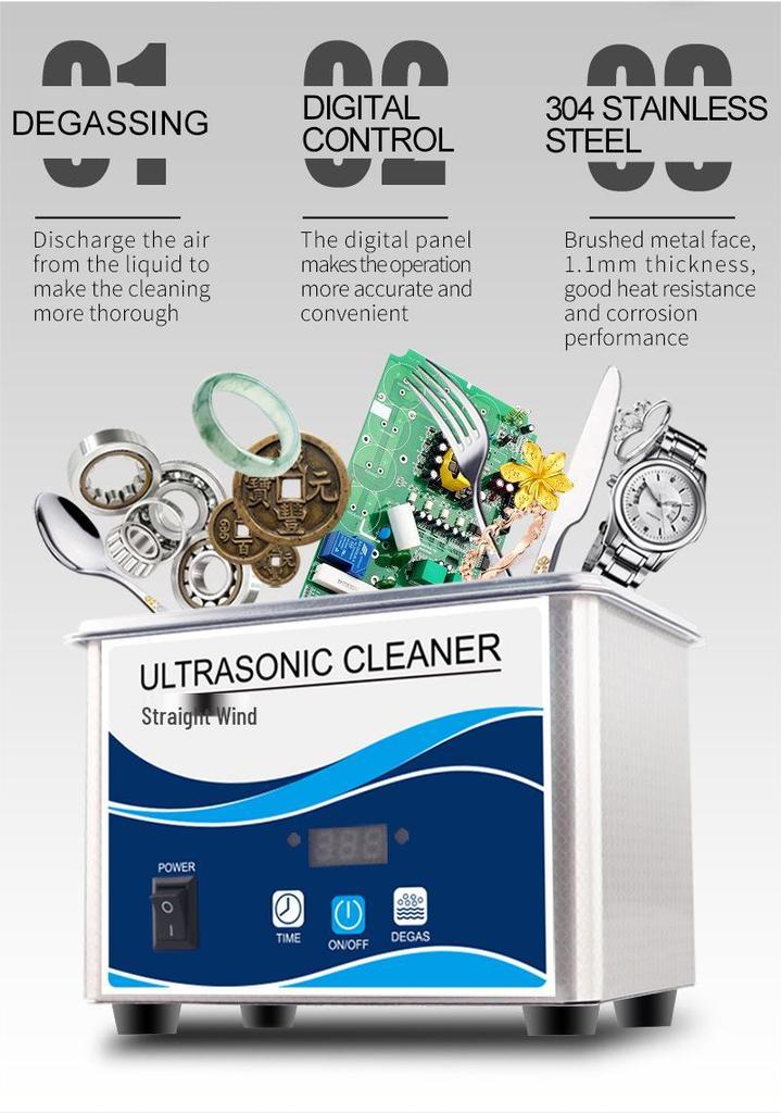 Compact Ultrasonic Cleaner for Jewelry, Glasses, Dentures, Watches & Circuit Boards