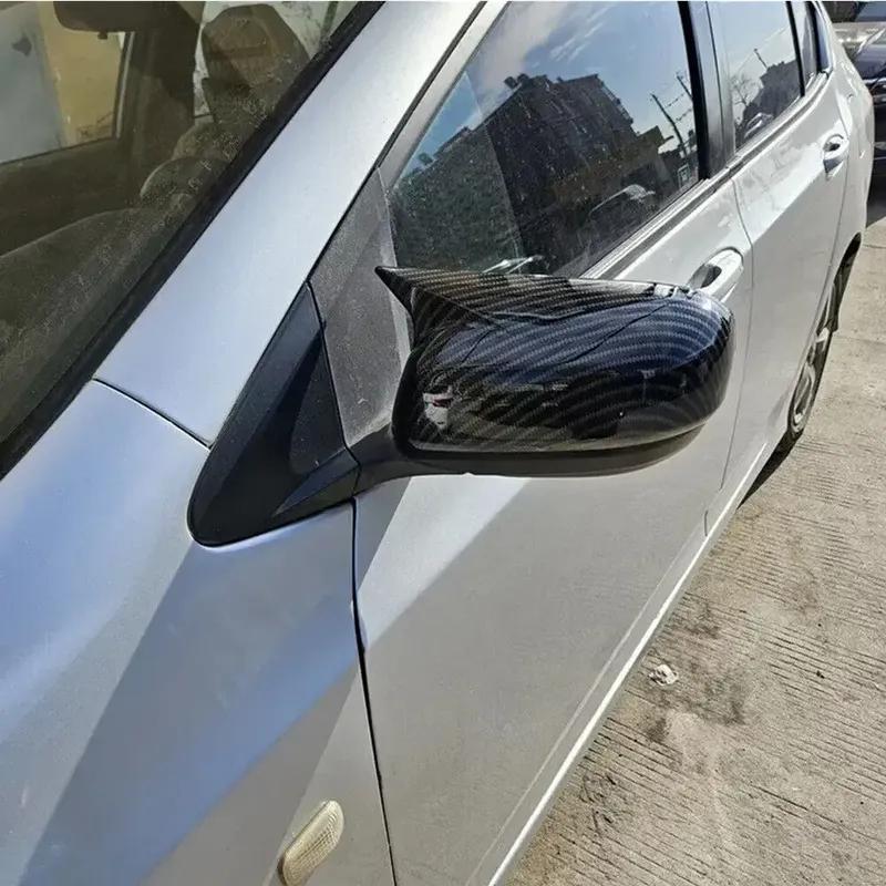 Dla Honda City 2009-2013 Naklejka Samochodowa Pokrywa Lusterka Bocznego Bocznego Osłona Skrzydła Zewnętrzna Osłona Tylnego Widoku Drzwi Wykończenie Wygląd Włókna Węglowego ABS