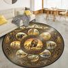 African Tribal Mandala Round Area Rug,Carpet Rug for Living Room Bedroom Sofa Playroom Decor,Non-slip Floor Mat Q0006