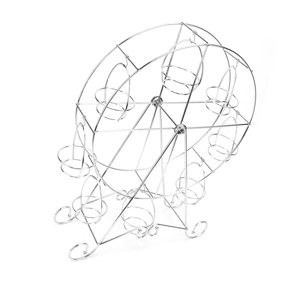 Cupcake-utstillingsstativ Jern Roterbart Åtte Cupcakes Hjul Cupcake-stativ for DIY Bursdagsfest