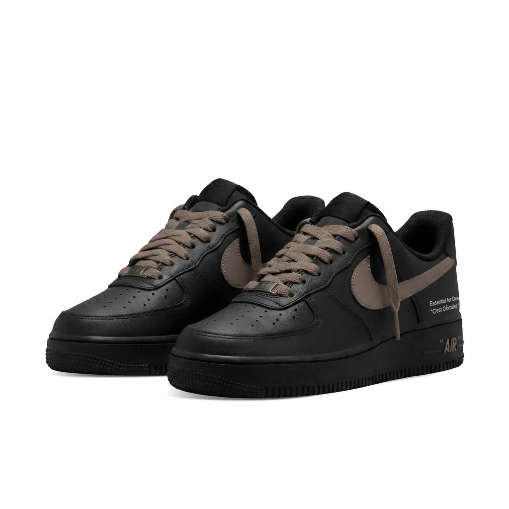 Nike Air Force 1 Abrasion Resistant Height Increasing Low top Skateboard Shoes Unisex Black White Brown CW2288-001(Team577-)