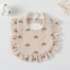 Ruffle Baby Drool Bibs: Pure Cotton Printed Lace Bibs