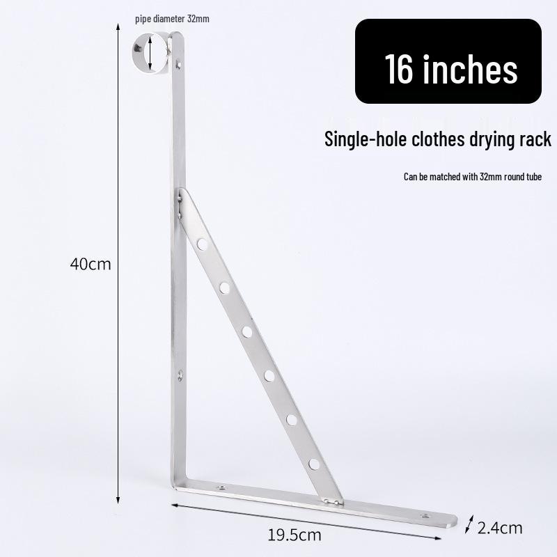 Stainless Steel Triangle Bracket Wall-Mounted Clothes Drying Rack for Balcony