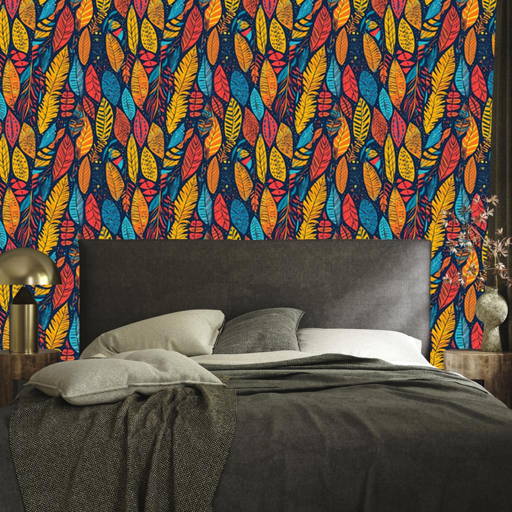 Boho Gold and Navy Blue Wallpaper for Living Room and Bedroom 50x1000