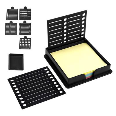 Sticky Note Holder with 5 Stencil 3" X 3" Sticky Pads Dispenser