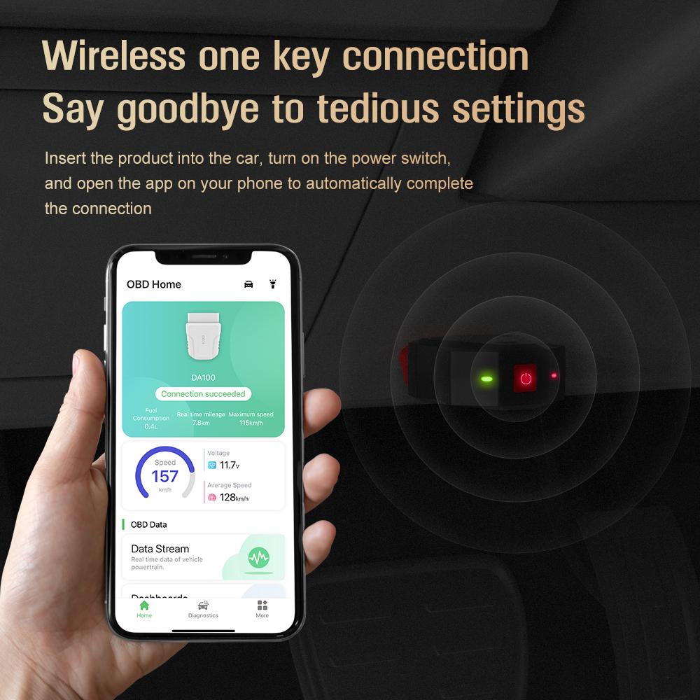 Car OBD2 Code Reader Auto Diagnostic Tools Universal With Switch DA100 Engine Battery Test Car Accessories OBD 2 Scanner Erase Fault Code