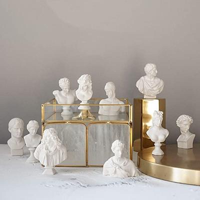 10 Pz Mini Busto in Gesso Figurine Classiche Greche Figure Maschili Statue Resina Schizzo David Gesso Michelangelo Ornamenti Decorazioni per la Casa