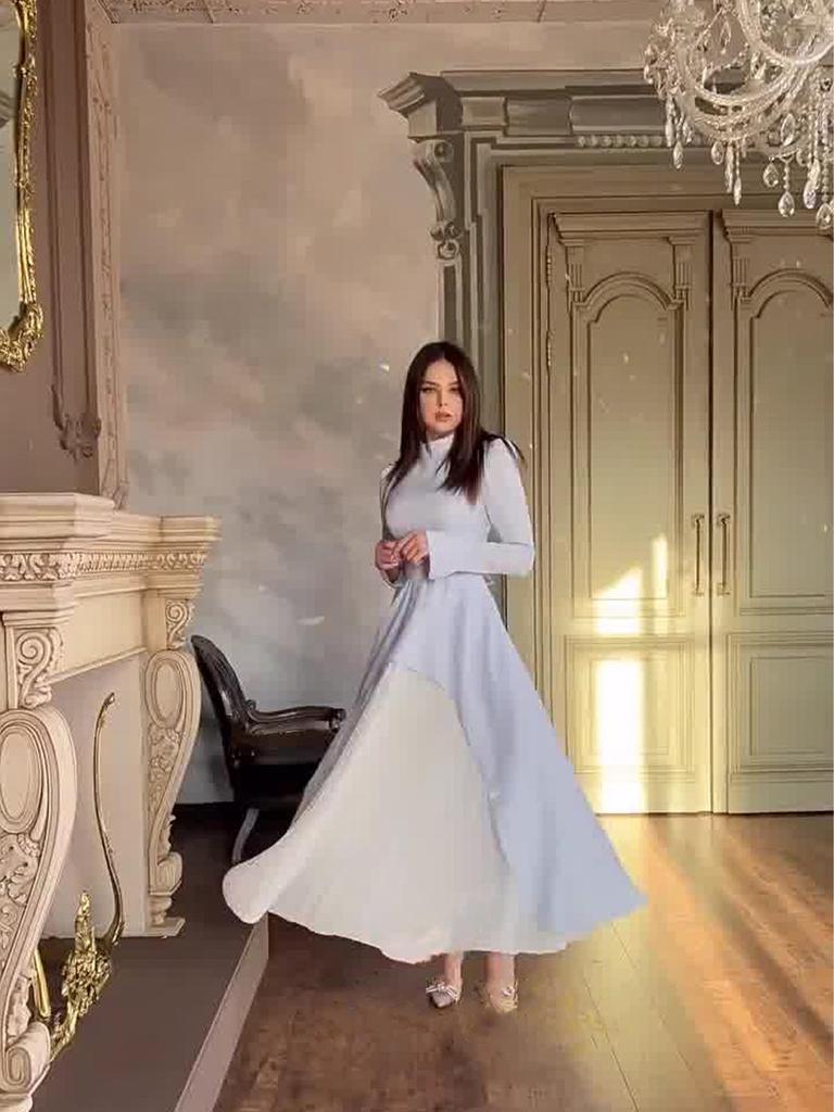 Elegant European & American Patchwork Long Dress - 2025 Collection