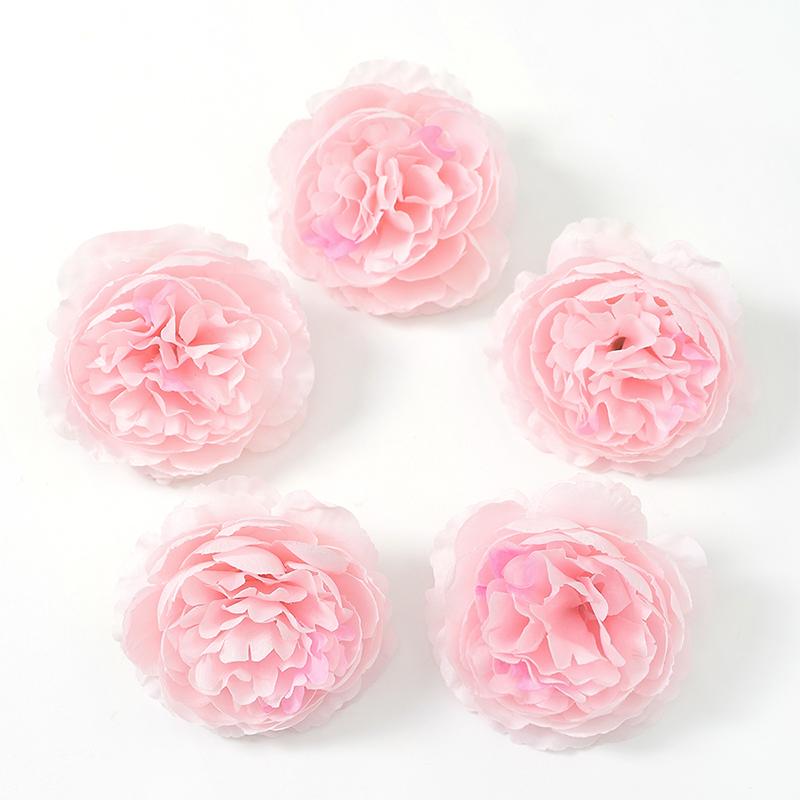 5/10Pcs 7.5cm Silk Peony Artificial Flowers Heads for Home Party Wedding Decor Accessories Garden Crafts Manual Christmas Wreath