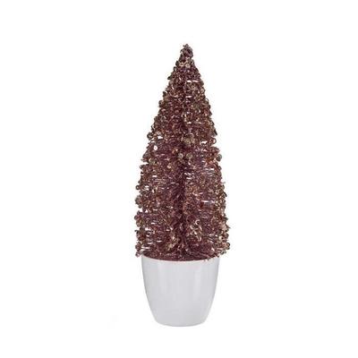 Christmas Tree - Small Model - Golden Pink - Plastic - 9 X 28 X 9 Cm