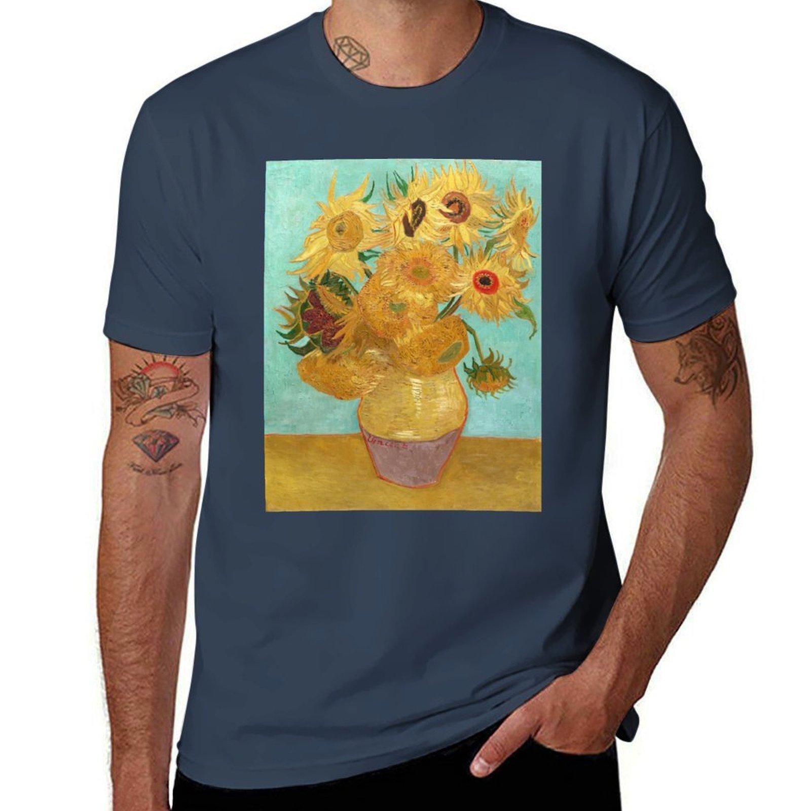 Vincent Willem Van Gogh Sunflowers Tshirt Plus Size Short Sleeve Tshirt S