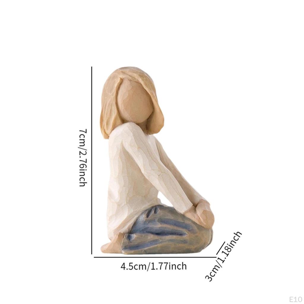Family Themed Figurine Gifts Hand Painted Figure for Christmas Shelf Cabinet A
