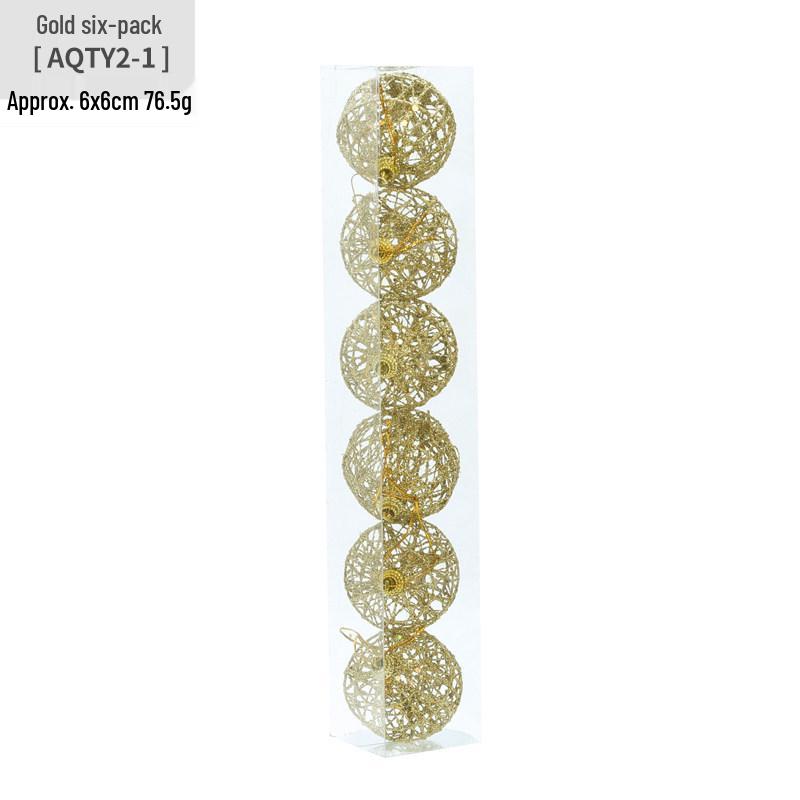 Wrought Iron Gold Christmas Ball Set - Tree Ornaments & Holiday Decorations