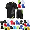 Sports Running Men Suit Quickdrying Short Sleeve Shirts Summer Gym Shorts