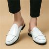 Fashion New Men's White Monk Strap Half Slippers Shoes Male Designer Casual Patent Leather Mules Moccasins Breathable Loafers