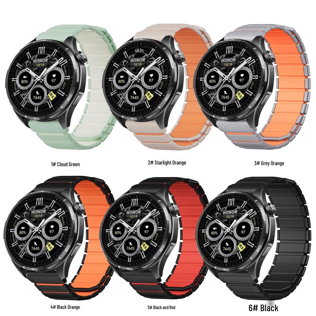 Honor Watch 6 Plus Magnetic Silicone Strap, Dual-Color, 22MM