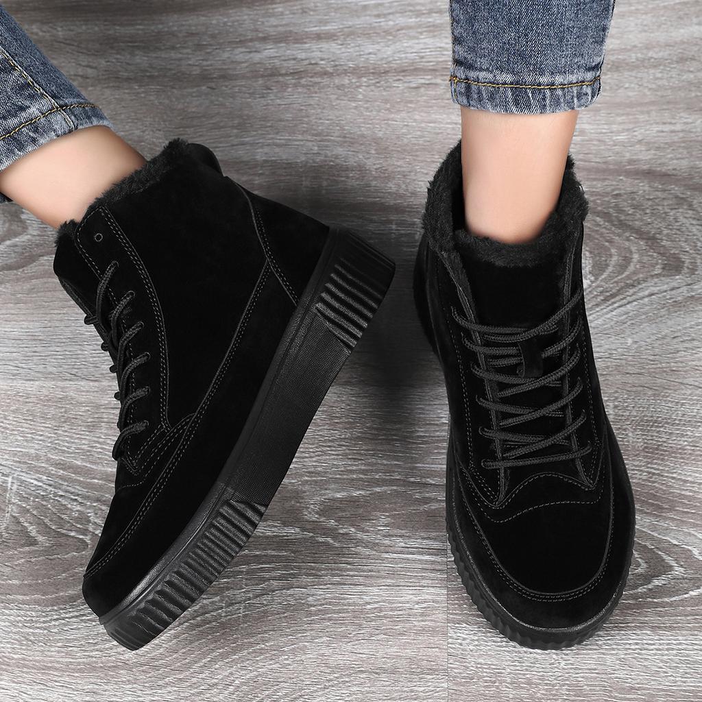 Winter new snow boots men's piled thickened cotton shoes retro thick-soled heightening high-top zipper cotton boots