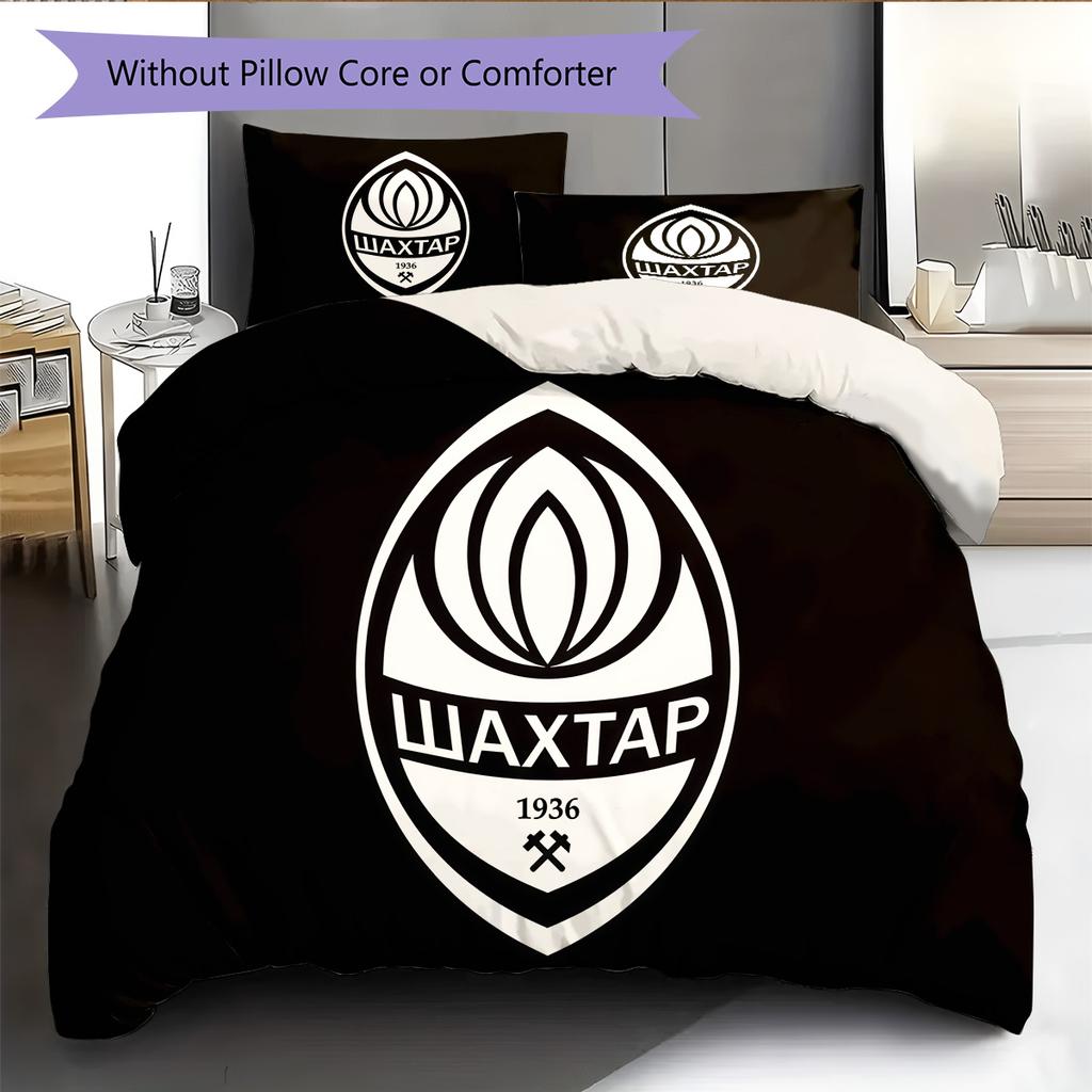 FC Shakhtar Donetsk TappetoMotivo Biancheria da Letto Trapunta Set Copripiumino Federa Decorazione Casa Regalo di Compleanno (1 * copripiumino + 2 * federa, senza nucleo)