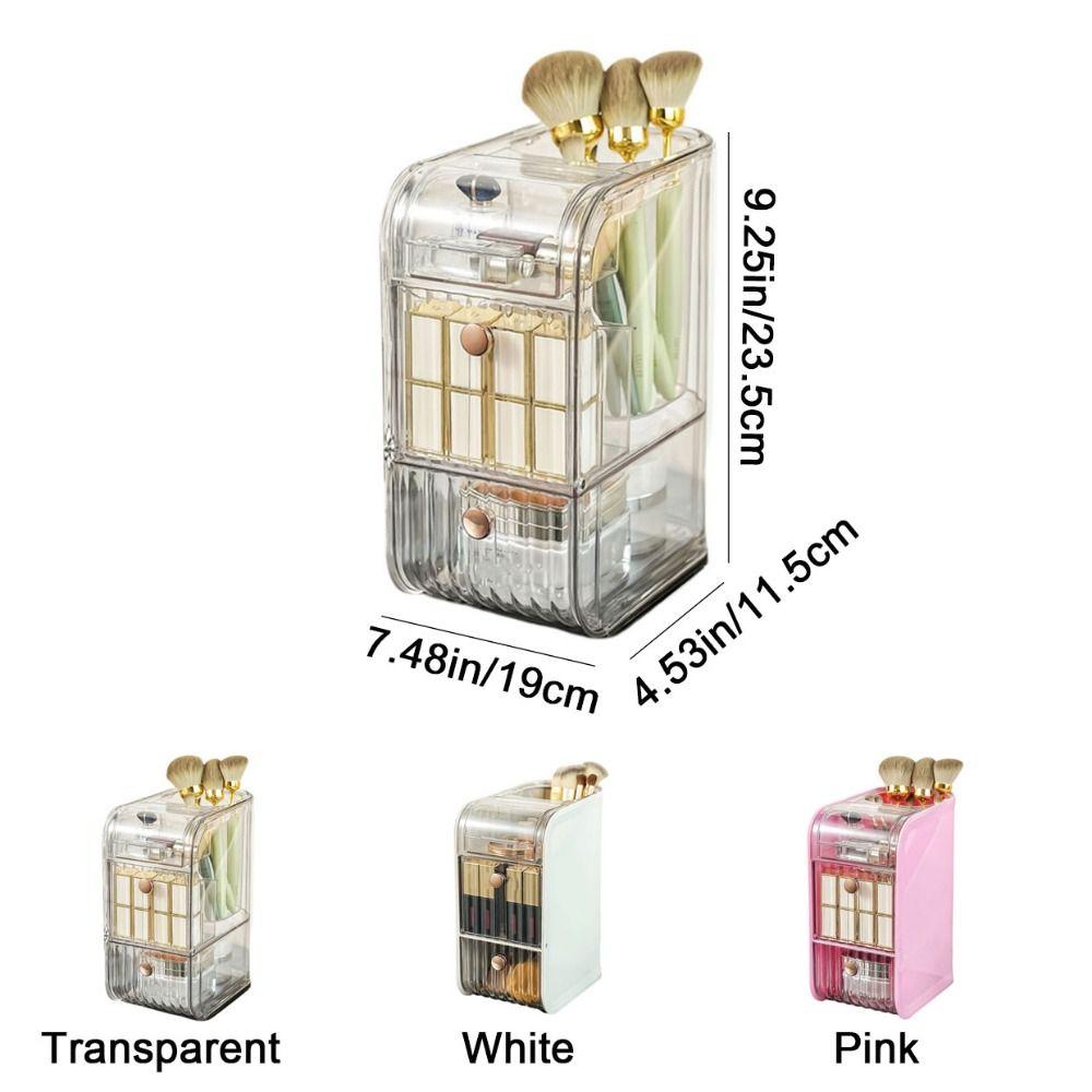 Plastic Cosmetic Storage Box Space Saving Makeup Storage Container Stationery Storage Box  for Home