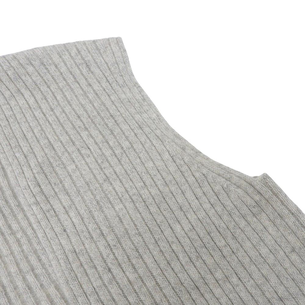 TOYOBOSHI TOYA 100% Cashmere Long Vest Cardigan for Women In White, Grey and Red F 13IT-PC2633 Tops F White Gray MulineUsed